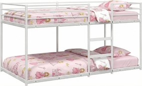 Białe minimalistyczne łóżko piętrowe 80 x 200 cm R6-N22