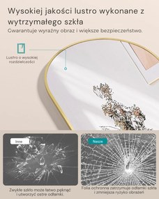 Zaokrąglone lustro UMBRA, 160x50 cm, złoty SongmicsHome