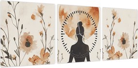 Obraz - Pomarańczowa joga (z zegarem) (90x30 cm)