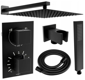 Mexen Cube DR02 zestaw prysznicowy podtynkowy z deszczownica 30 cm, czarny - 77502DR0230-70