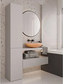 Słupek łazienkowy Nel II |  Kaszmir | 31x30x174 cm| Regał Łazienkowy