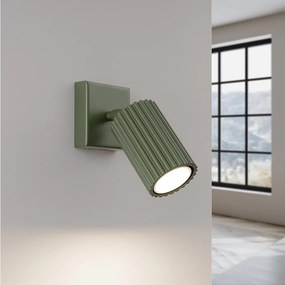 Lampa ścienna minimalistyczny Gloow, aluminium - 1 źródło światła 3000K - L.8 x H.8 cm - zielony oliwkowy