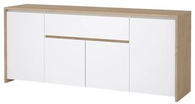 Biało-naturalna komoda w dekorze dębu 197x84x48 cm Next – Tvilum