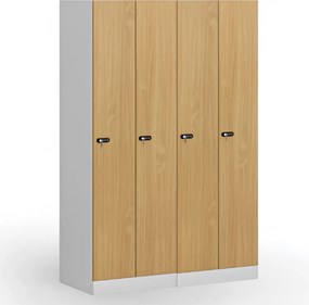 Szafka ubraniowa S1, 2-drzwiowa, 1850 x 600 x 500 mm, demontaż, zamek mechaniczny na kod, drzwi laminowane, biała