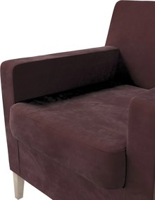 Pokrowiec na fotel Karlstad kolor czerwony tkanina połyskliwa, welwetowa