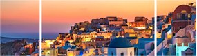 Obraz - Santorini o zmierzchu (170x50 cm)