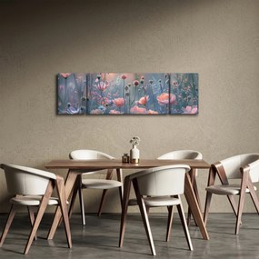 Obraz - Kwiaty w pastelowych kolorach (170x50 cm)