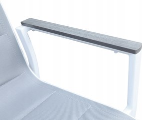3587W-WH Krzesło Ogrodowe Aluminiowe Białe 56x65x88 cm Komfortowe Wytrzymałe Pianka