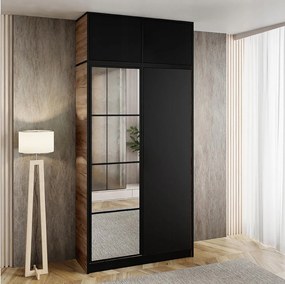 Garderoba z nadstawką EDEN 2D Dąb Craft Złoty + Czarny Wzór 4