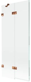 Mexen Lunar parawan nawannowy 2-skrzydłowy lewy 80 x 150 cm, transparent, różowe złoto - 897-080-100-60-00-L