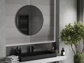 Mexen Loft lustro łazienkowe okragłe 80 cm, rama czarna - 9850-080-080-000-70