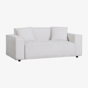 Sofa 2-osobowa Z Tkaniny Bouclé Basian Tkaniny Szenil Off-white - Sklum