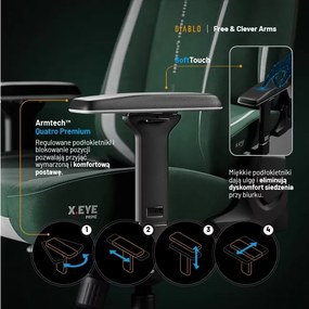 Fotel gamingowy materiałowy Diablo X-Eye Prime Normal Size, Forest Green
