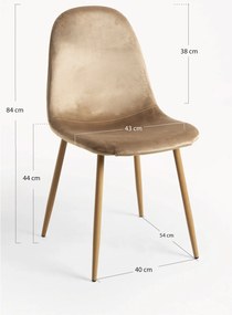 Zestaw 4 aksamitnych krzese Teok