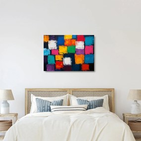 Obraz na szkle -Obraz z kolorowymi kwadratami (70x50 cm)
