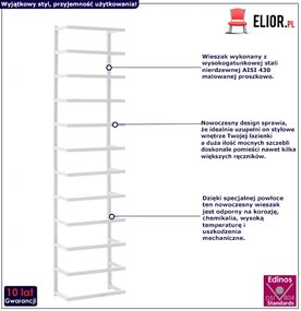 Biała industrialna drabinka na ręczniki - Koria 4X