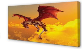 Obraz na płótnie Smok na Niebie z Chmurami