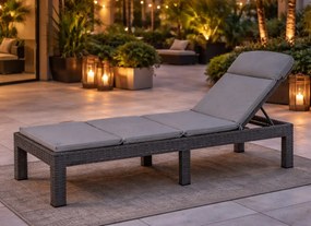 Leżak ogrodowy basenowy Aquaris SL-01C z poduszką, składany, kolor szary