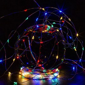 Zestaw 10 przewodów świetlnych, 25 diod LED, kolorowych, bat