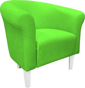 Fotel Milo tkanina Mikrofaza stylowy fotel do salonu i sypialni : Kolor nogi - Biała, Kolor tkaniny - 12 MIKROFAZA, Wysokość nogi - 15 cm
