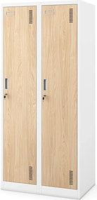 Szafa socjalna czterokomorowa Eco Design Kacper 80x50x180 cm biały/dąb sonoma