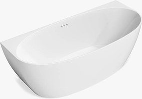 Biała półwolnostojąca wanna - 252 L - Akryl - 170 x 80 x 58 cm - AMOSARI