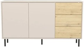 Duża komoda z szufladami 150 cm kaszmir + dąb artisan L9-P89