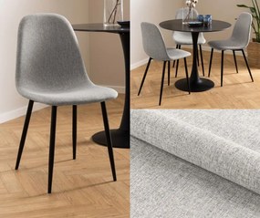 Minimalistyczne krzesło do jadalni Celia Actona, jasny szary / czarny