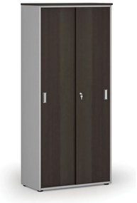 Szafa z drzwiami przesuwnymi PRIMO GRAY, 800 x 420 x 1781 mm, szary/wenge