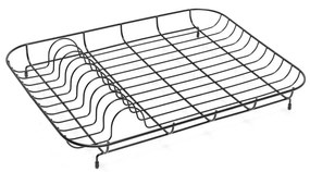 Niski czarny metalowy ociekacz na naczynia Addis, 43x33x7 cm
