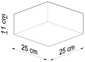Szara lampa sufitowa 25x25 cm Mitra – Nice Lamps