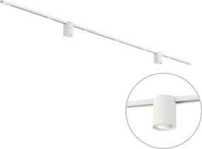 Nowoczesny system szynowy biały z 2 reflektorami 1-fazowymi - Iconic Rondoo Up