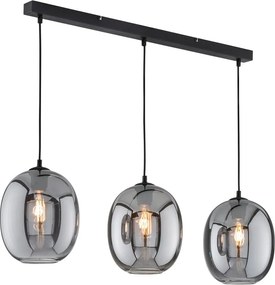 Czarna lampa wisząca ze szklanym kloszem Nayla – Fischer &amp; Honsel