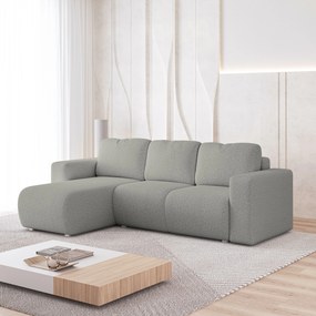 Masseno Narożnik RINOVA z funkcją spania i pojemnikiem na pościel Narozniki L, Rozkładana sofa - Jasnoszary, QUELLE 83