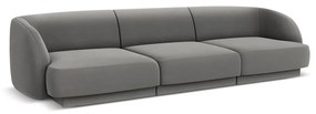 Szara aksamitna sofa 259 cm Miley − Micadoni Home