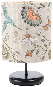 Czarna lampka nocna z motywem kwiatów - S386 F1-C51