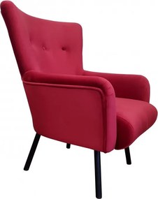 Fotel TULIP tkanina Welur noga metalowa Uszak luksusowy komfort salonu : Kolor nogi - Czarna, Kolor tkaniny - VELVET - MG31