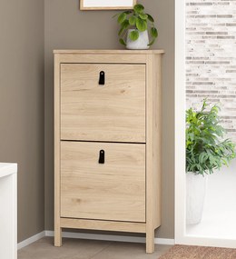 Wąska szafka na buty Madrid z 2 półkami, jackson hickory