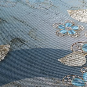 Obraz - Niebieskie kwiaty (170x50 cm)