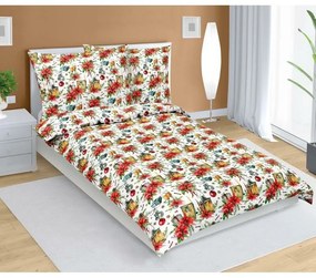 Bellatex Świąteczna pościel bawełniana Gwiazda, 140 x 200 cm, 70 x 90 cm