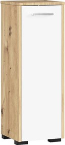 Szafka łazienkowa AKORD FIN Dąb Artisan 30 cm 1 drzwi kolor Biały mat 2 półki 30x30x85 cm