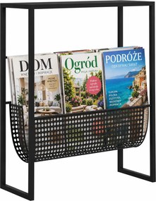 Czarny stalowy stojak na gazety E9-K36