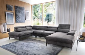 Szary duży narożnik z funkcją spania L8-R08