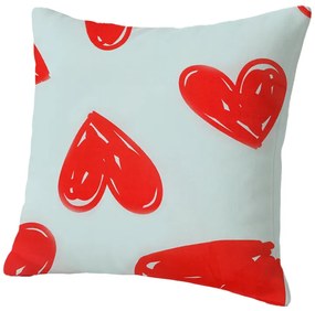 Zestaw 2 szt. dekoracyjnych poszewek na poduszki WARM HEART 45x45 cm, jasnoniebieski