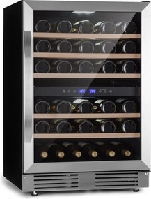 Klarstein Vinovilla 59.5cm 51 Butelek Winiarka Podblatowa Dwustrefowa Srebrny