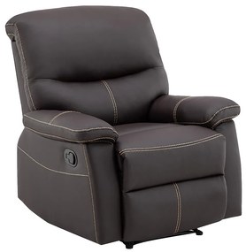 Fotel z funkcją relax z ekoskóry w kolorze brązowym CANBY