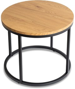 Stolik Kawowy LELLA 53 cm Dąb Złoty Nowoczesny Loft