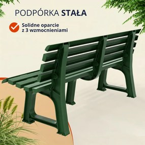 Ławka ogrodowa ORCHIDEA, 145x49x74cm, zielony I.P.A.E-Progarden