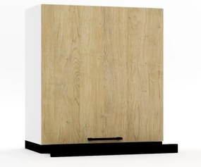 Szafka kuchenna wisząca z okapem 60 DENIS W60 SLIM/68 P/L dąb London/czarna STOLKAR