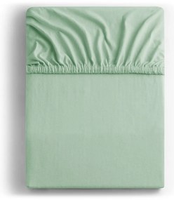 Jasnozielone dżersejowe prześcieradło z gumką 140x200 cm Amber – Restilo